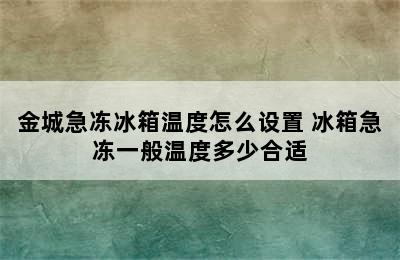 金城急冻冰箱温度怎么设置 冰箱急冻一般温度多少合适